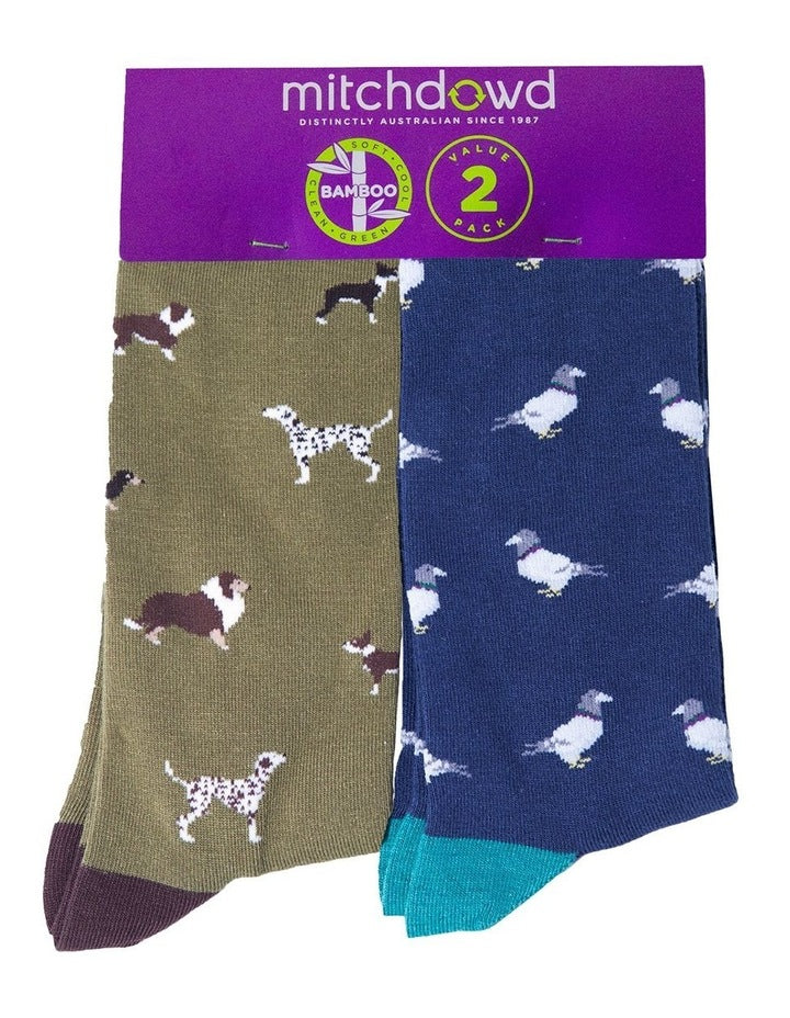 Bamboo Bark & Coo Socks 2 Pack in Multi