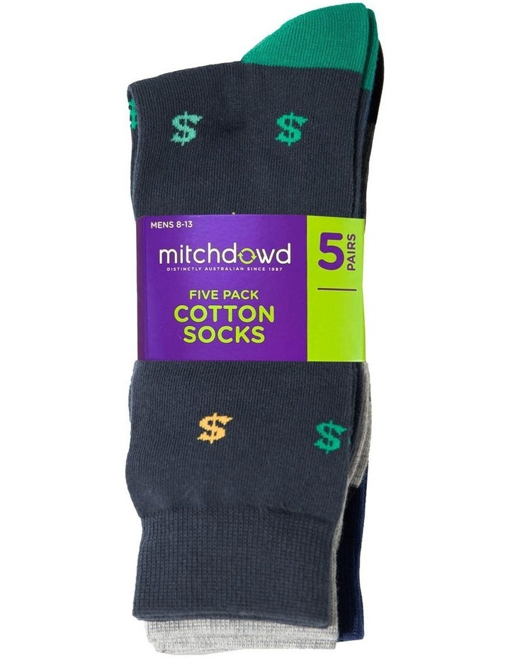 Mo Money Cotton Socks 5 Pack in Multi