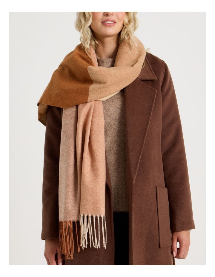 Dayton Brushed Winter Scarf in Camel