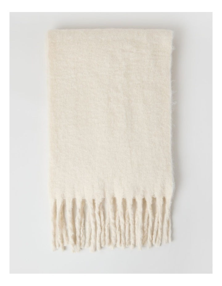 Sienna Brushed Chunky Winter Scarf in Cream