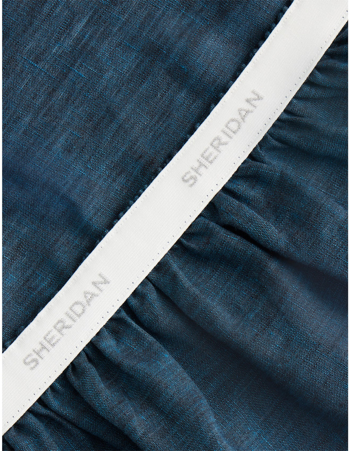 ABBOTSON KING FITTED SHEET IN DEEP BLUE MARLE