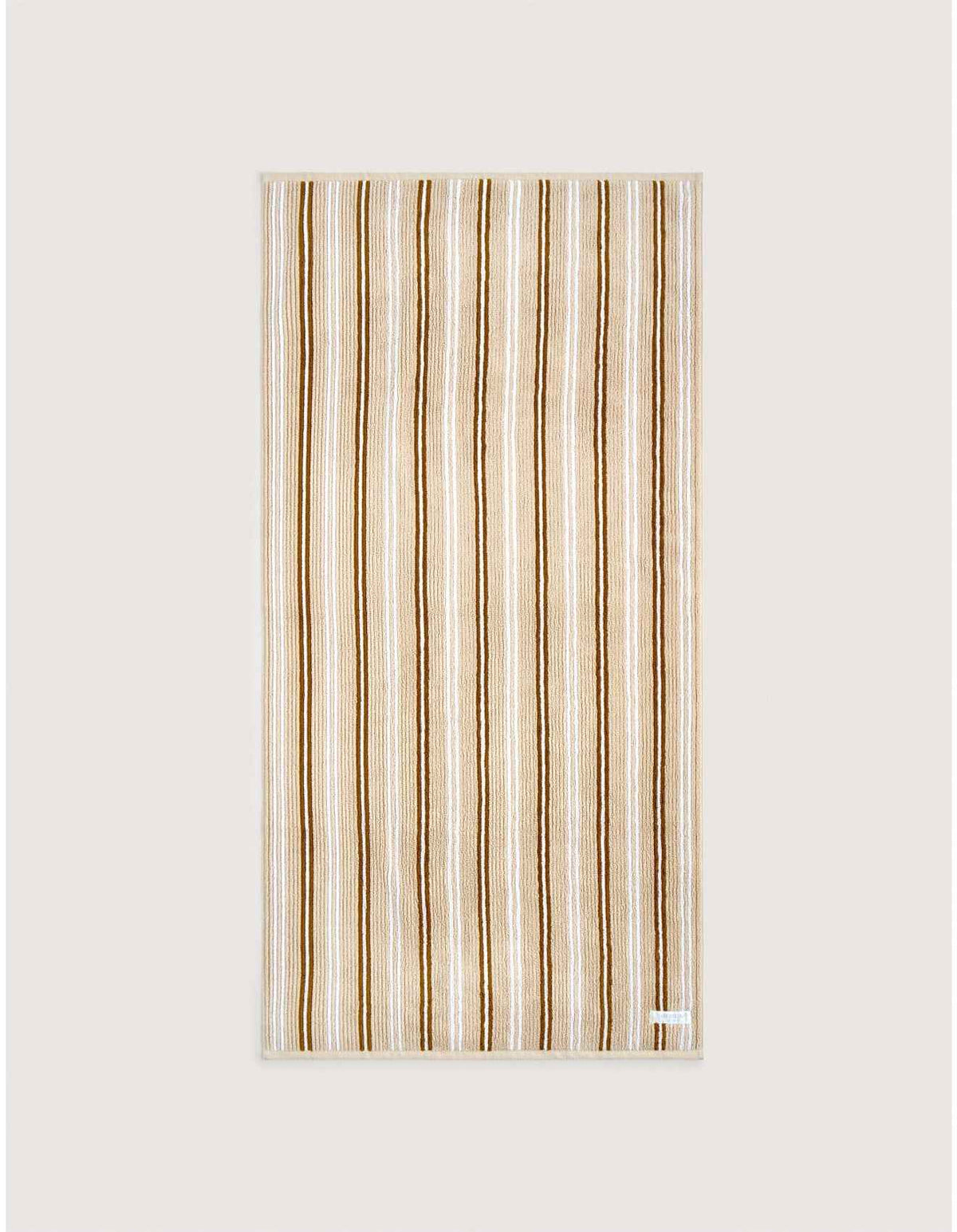 LIVING TEXTURES STRIPE FACE WASHER IN LIMESTONE