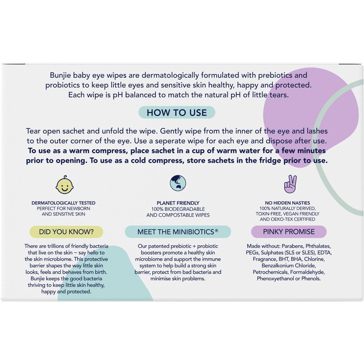 Bunjie Probiotics Baby Eye Wipes 30 Pack