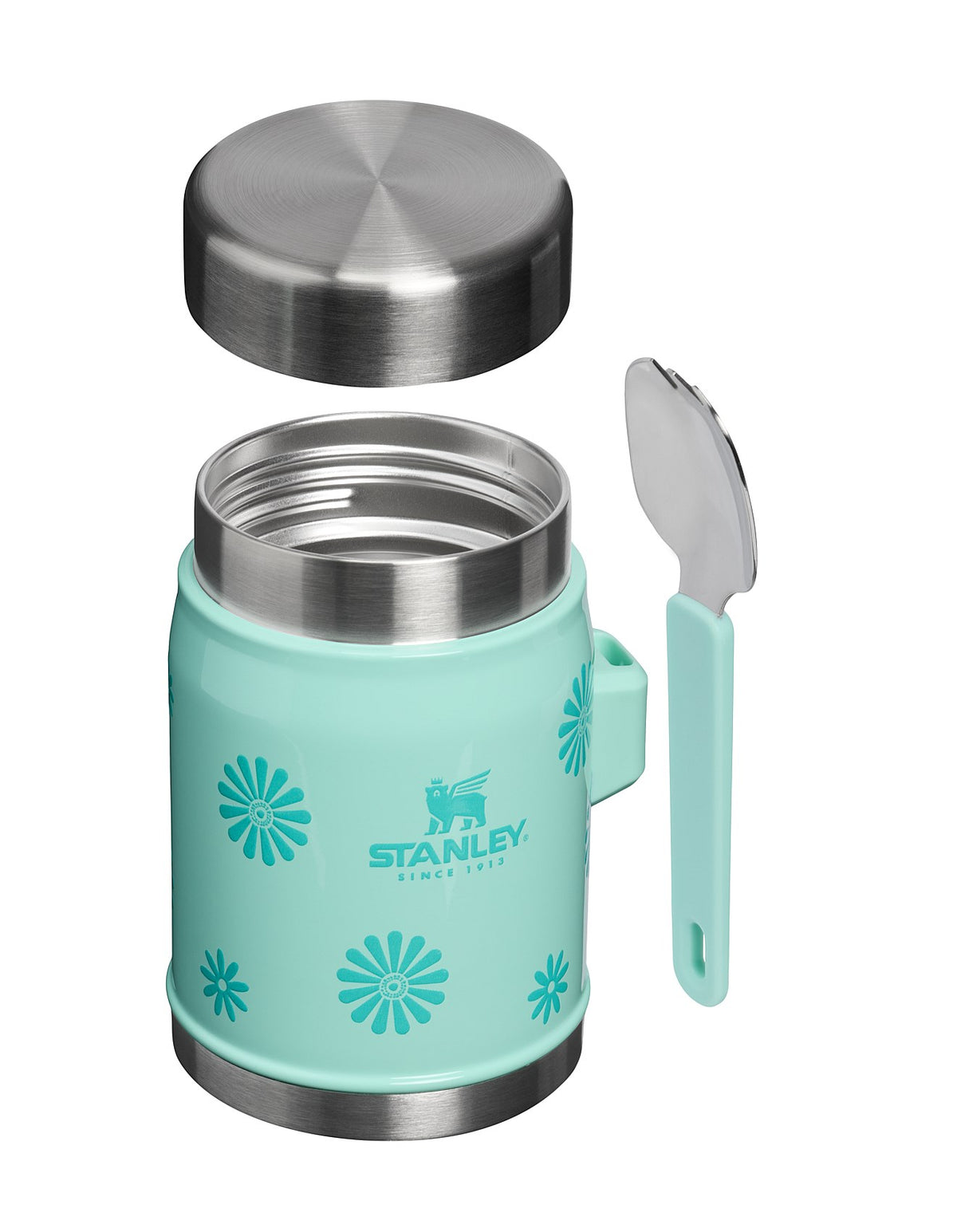 LEGENDARY CLASSIC FOOD JAR + SPORK 400ML TEAL DAISIES¿
