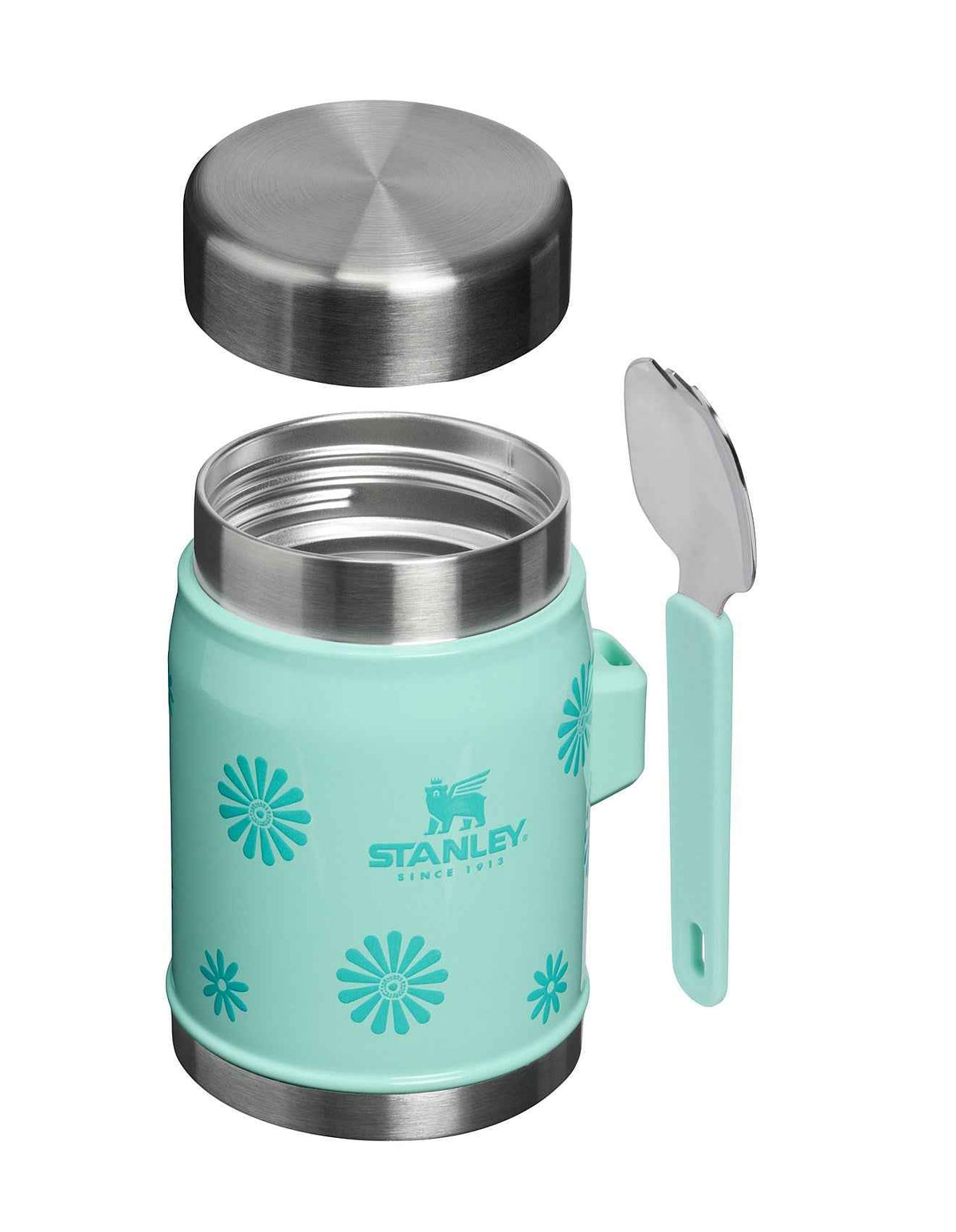 LEGENDARY CLASSIC FOOD JAR + SPORK 400ML TEAL DAISIES¿