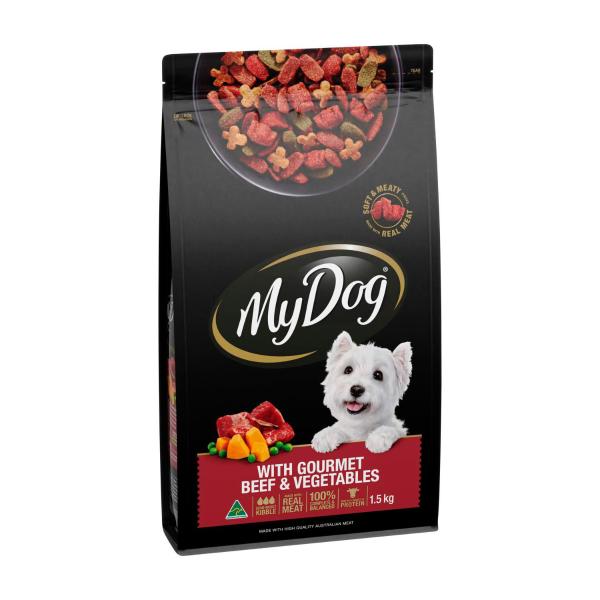 With Gourmet Beef And Roast Vegetable Flavour Dry Dog Food