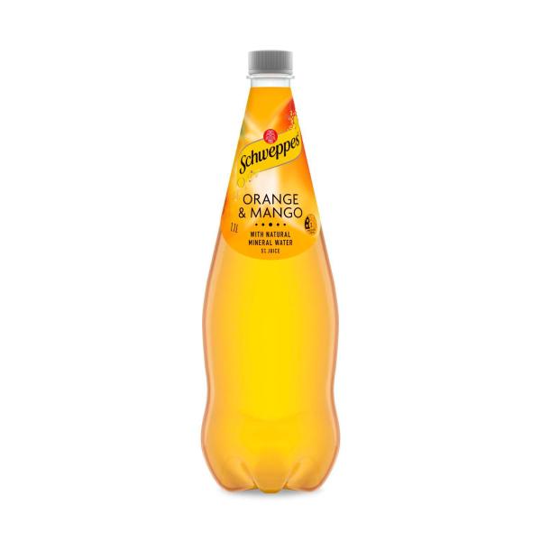 SCHWEPPES MINERAL WATER ORANGE MANGO 1.1L:ORANGE MANGO:.:1.1LITRE