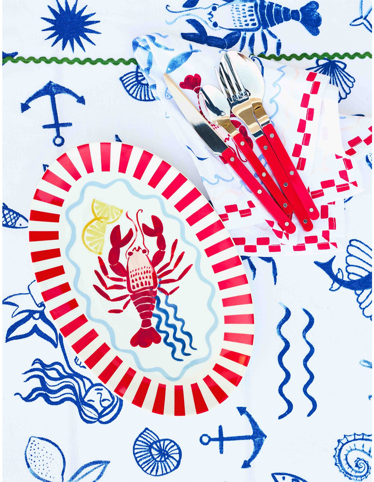 Nautilus Oval Serving Platter 32cm Lobster