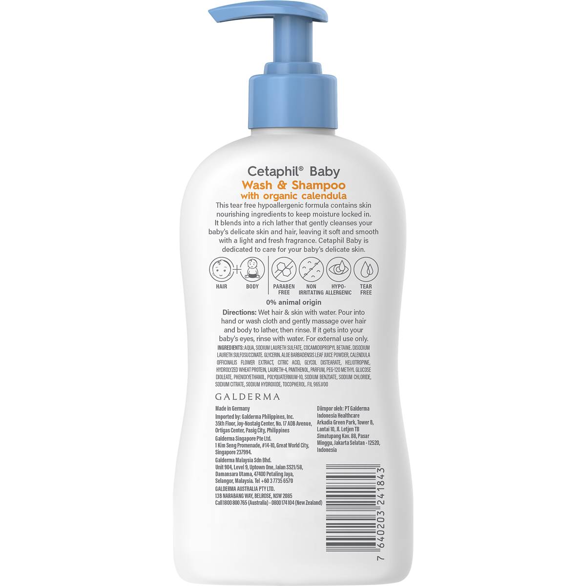 Cetaphil Baby Calendula Wash & Shampoo 400ml