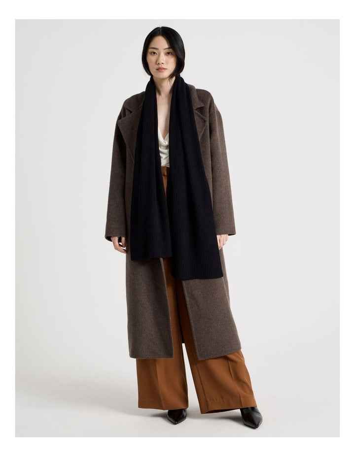 Rib Winter Scarf in Black