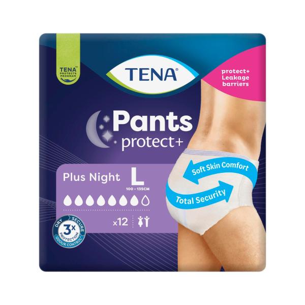 TENA PLUS NIGHT PANTS SIZE L 12 PACK