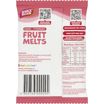 Snacktacular Fruit Melts Banana & Strawberry 8g