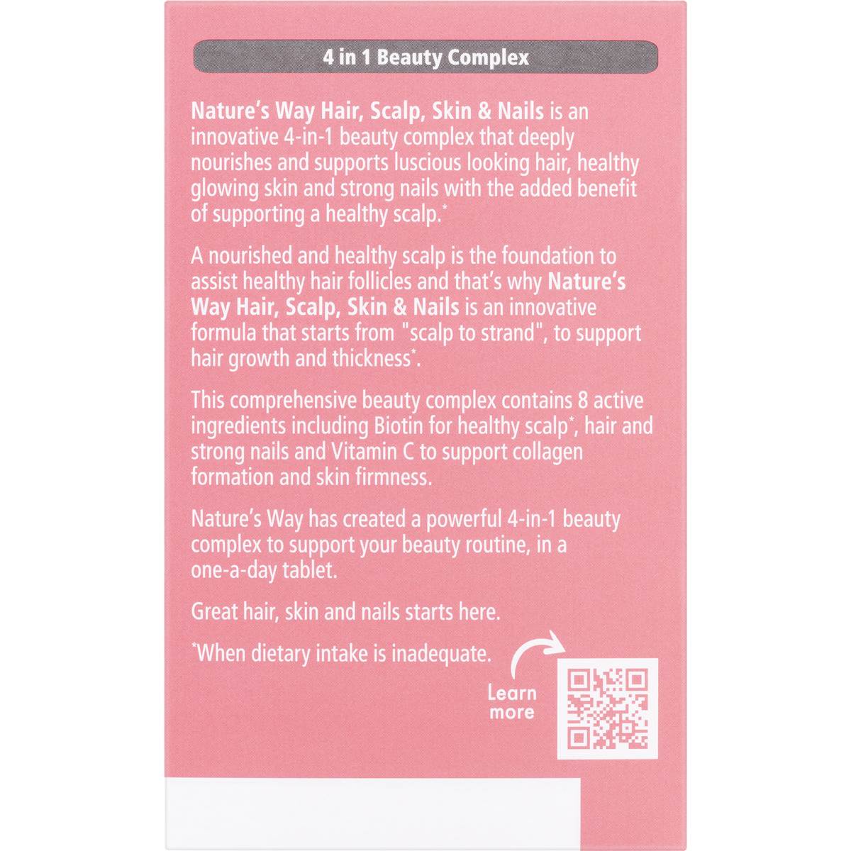 Nature's Way Beauty Hair Scalp Skin & Nails Tablets 60 pack