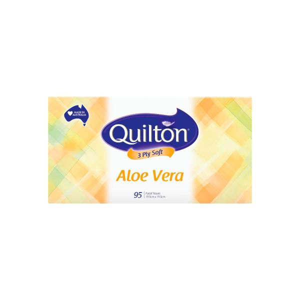 QUILTON 3 PLY ALOE VERA FACIAL TISSUES 95 PACK