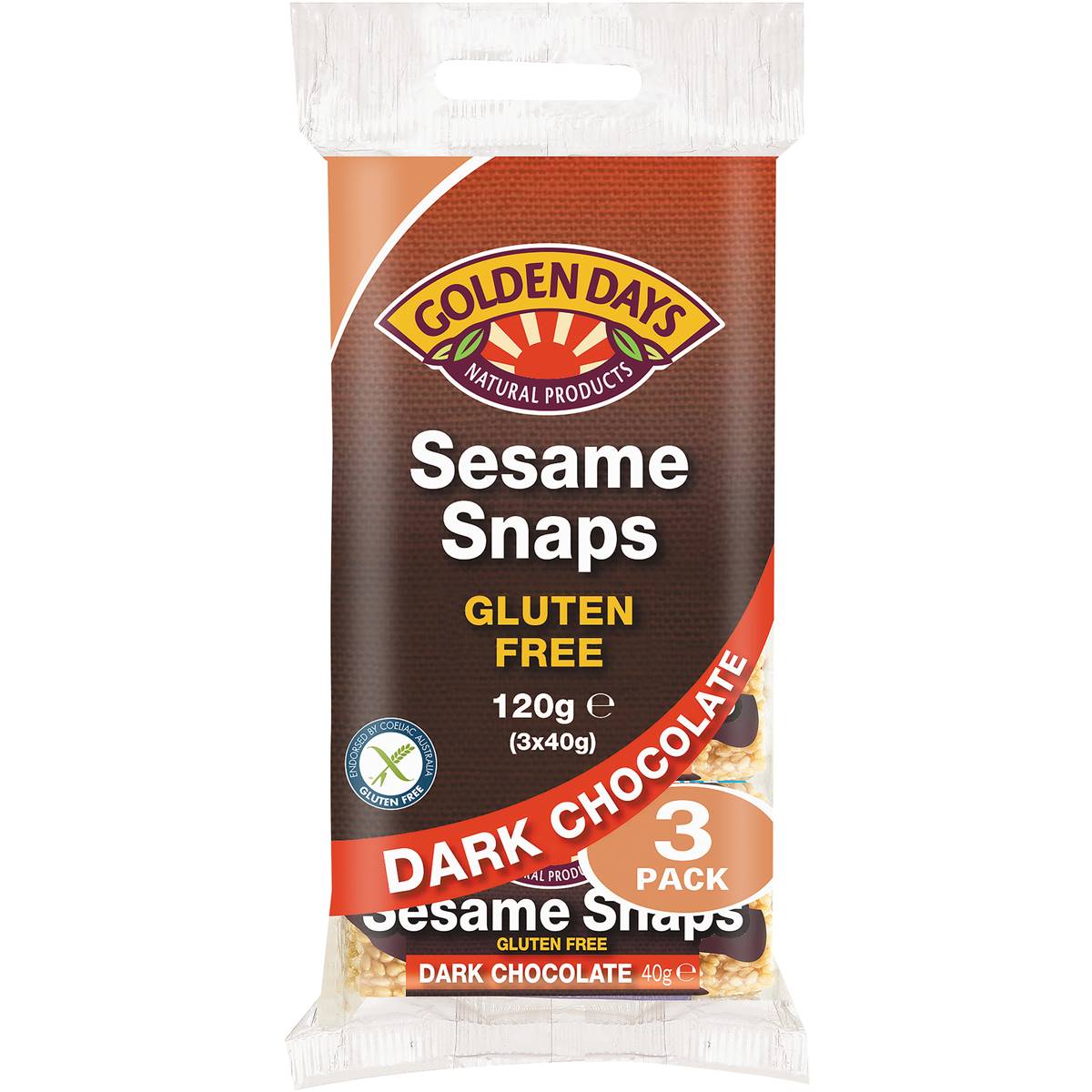 Golden Days Bars Sesame Snaps Dark Chocolate 120g