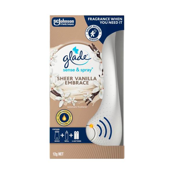 GLADE SENSE & SPRAY AUTOMATIC AIR FRESHENER SHEER VANILLA EMBRACE 1 EACH
