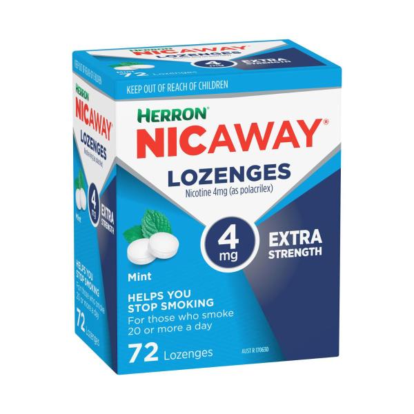 HERRON NICAWAY NICOTINE LOZENGES 4MG 72 PACK