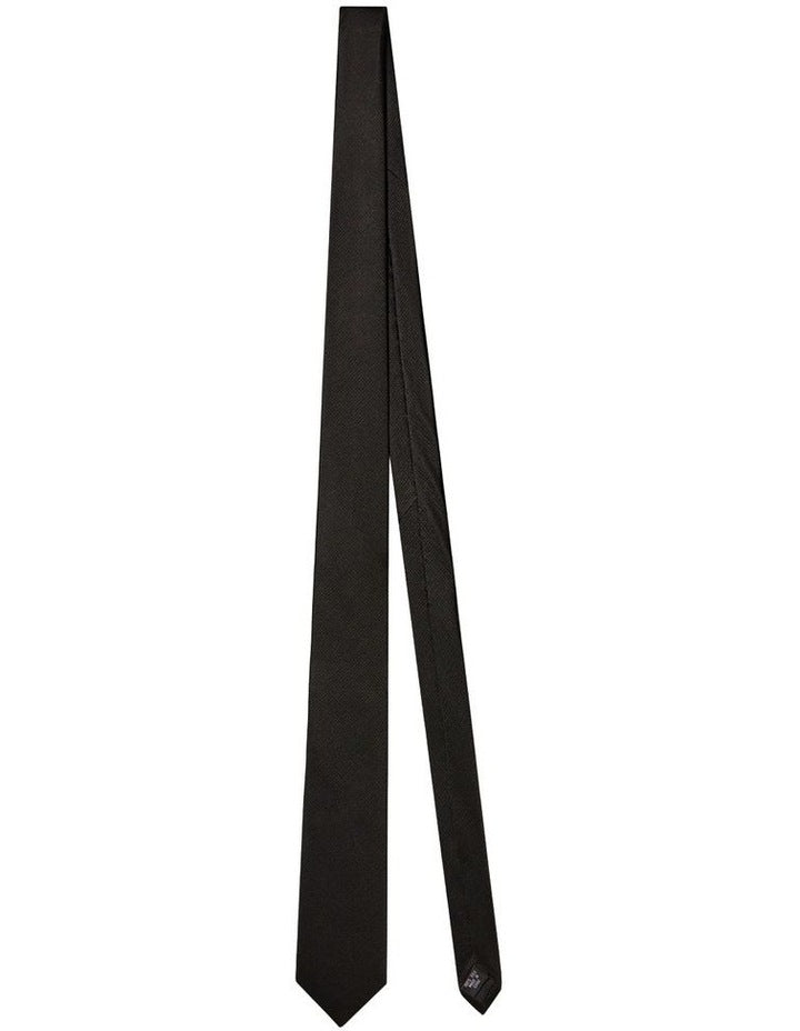 Dobby Silk Tie in Black