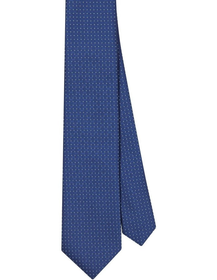 Geometric Interlocking Tie in Blue