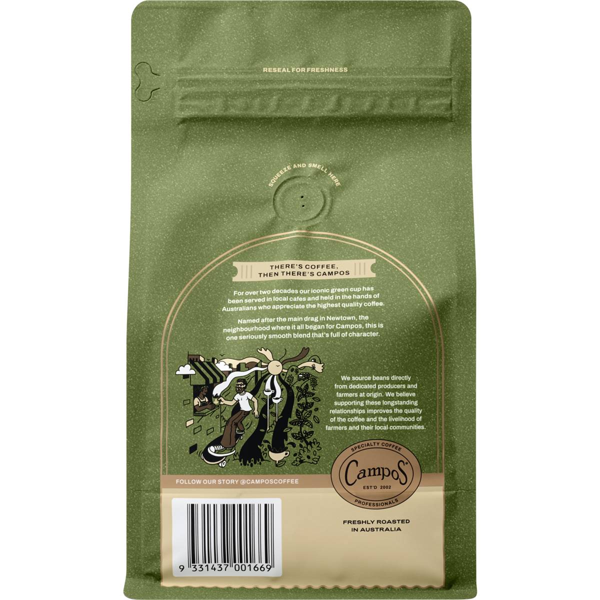 Campos King St Coffee Beans Creamy & Balanced Blend 500g