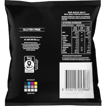 Red Rock Deli Potato Chips Sea Salt Natural 20g