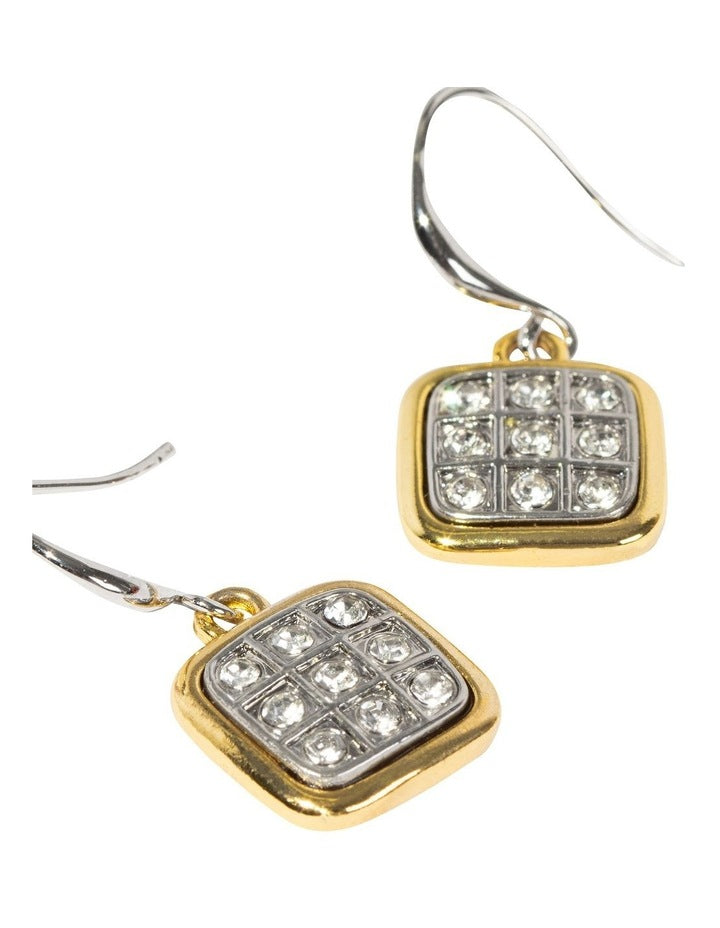 Framed Crystal Earrings in Multi