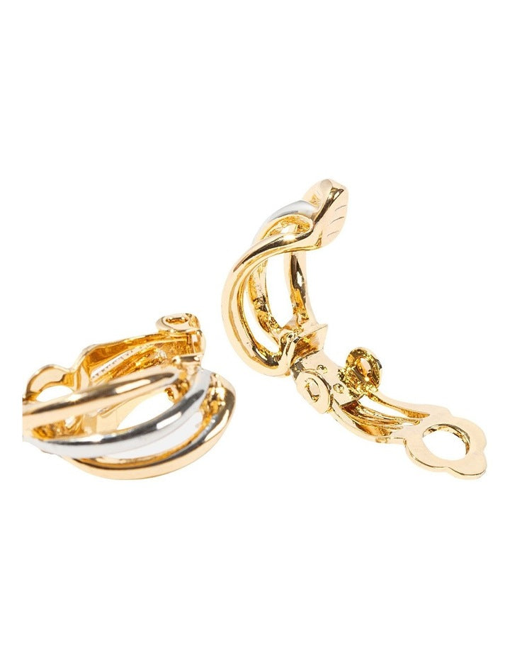 Intertwined Knot Clip On Earrings in Multi