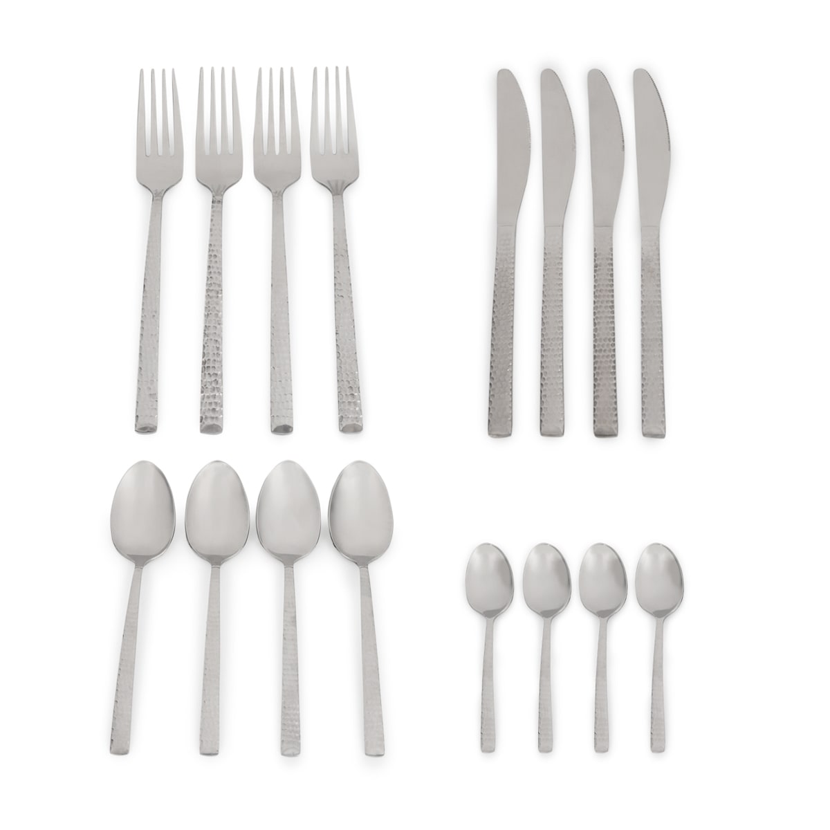 16 Piece Hammered Cutlery Set