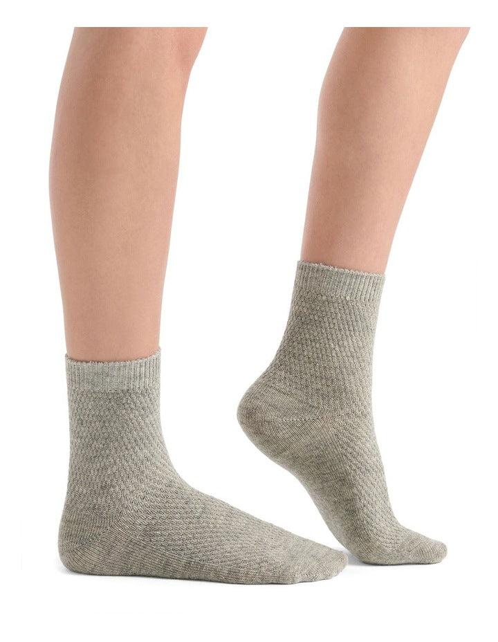 Waffle Winter Blend Crew Sock 2 Pack in Grey Marle/Empress