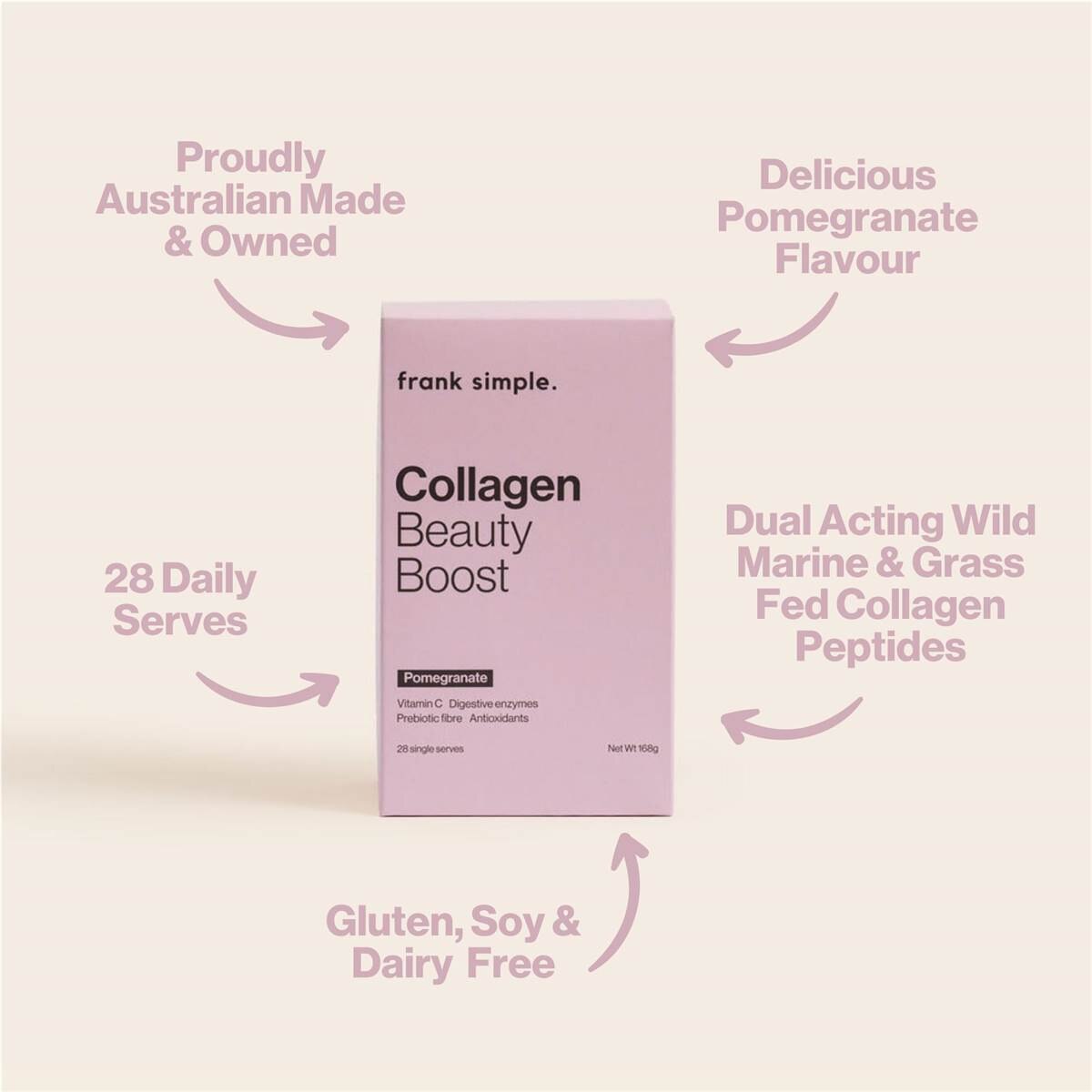 frank simple. Collagen Beauty Boost Pomegranate Sachets 28 Pack