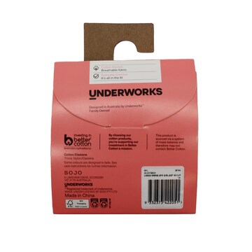 Underworks Ladies Sporty High Cut Underwear Size 14 2 pack