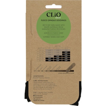 Clio Fleece Opaque Leggings 200 Denier Black Small-Medium each