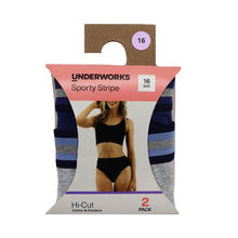 Underworks Sporty Hi Cut Underwear Size 16 2 Pack