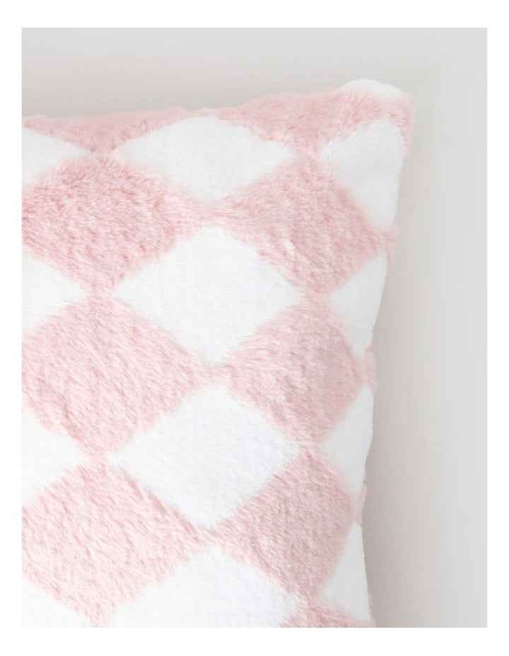 Diamonds Faux Fur Cushion in Pink