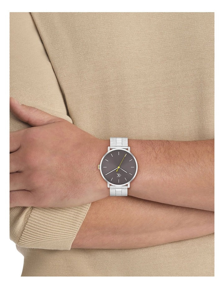 Real Stainless Steel Dial Watch in Dark Grey