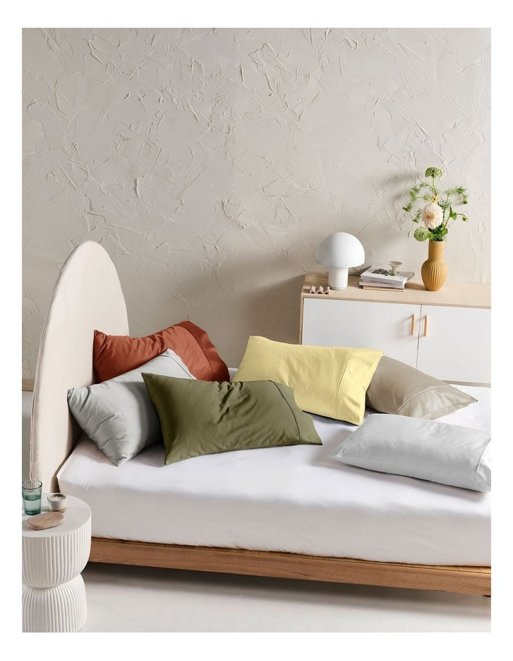 Augusta Cotton Sateen Standard Pillowcase 500TC in Olive