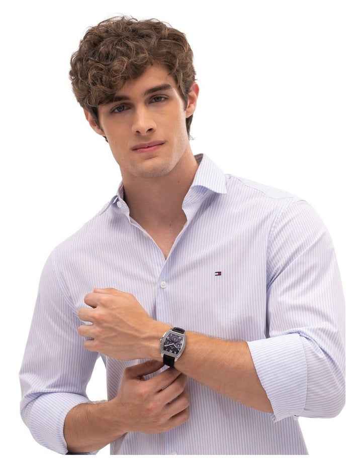 Oxford Leather Dial Watch in Black