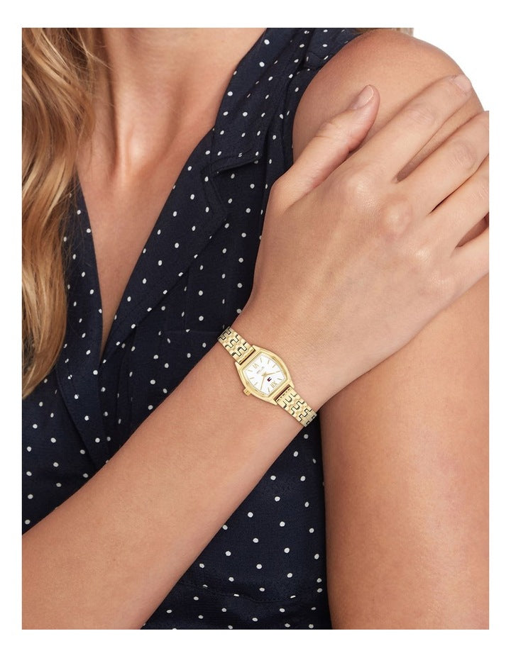 Norah Ionic Plated Thin Steel Dial Watch in Gold
