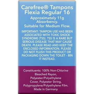 Carefree Flexia Regular Tampons 16 pack