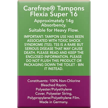 Carefree Flexia Super Tampons 16 pack