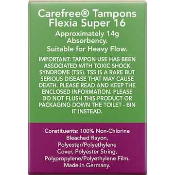 Carefree Flexia Super Tampons 16 pack