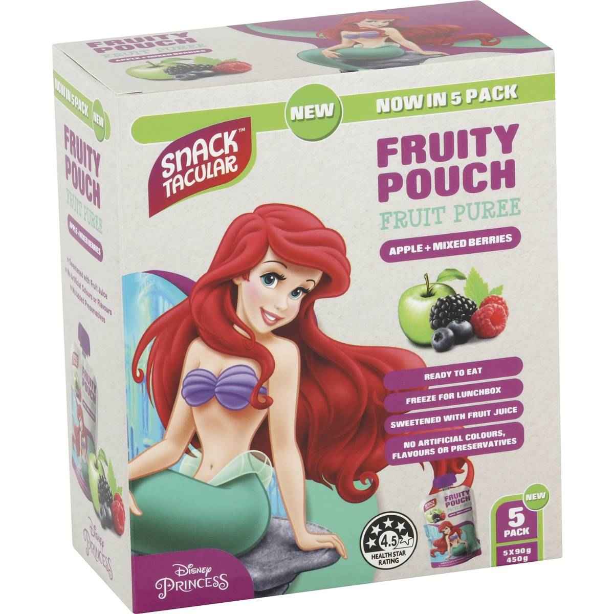 Snacktacular Fruit Pouch Apple & Mixed Berries Puree 90g x 5 pack