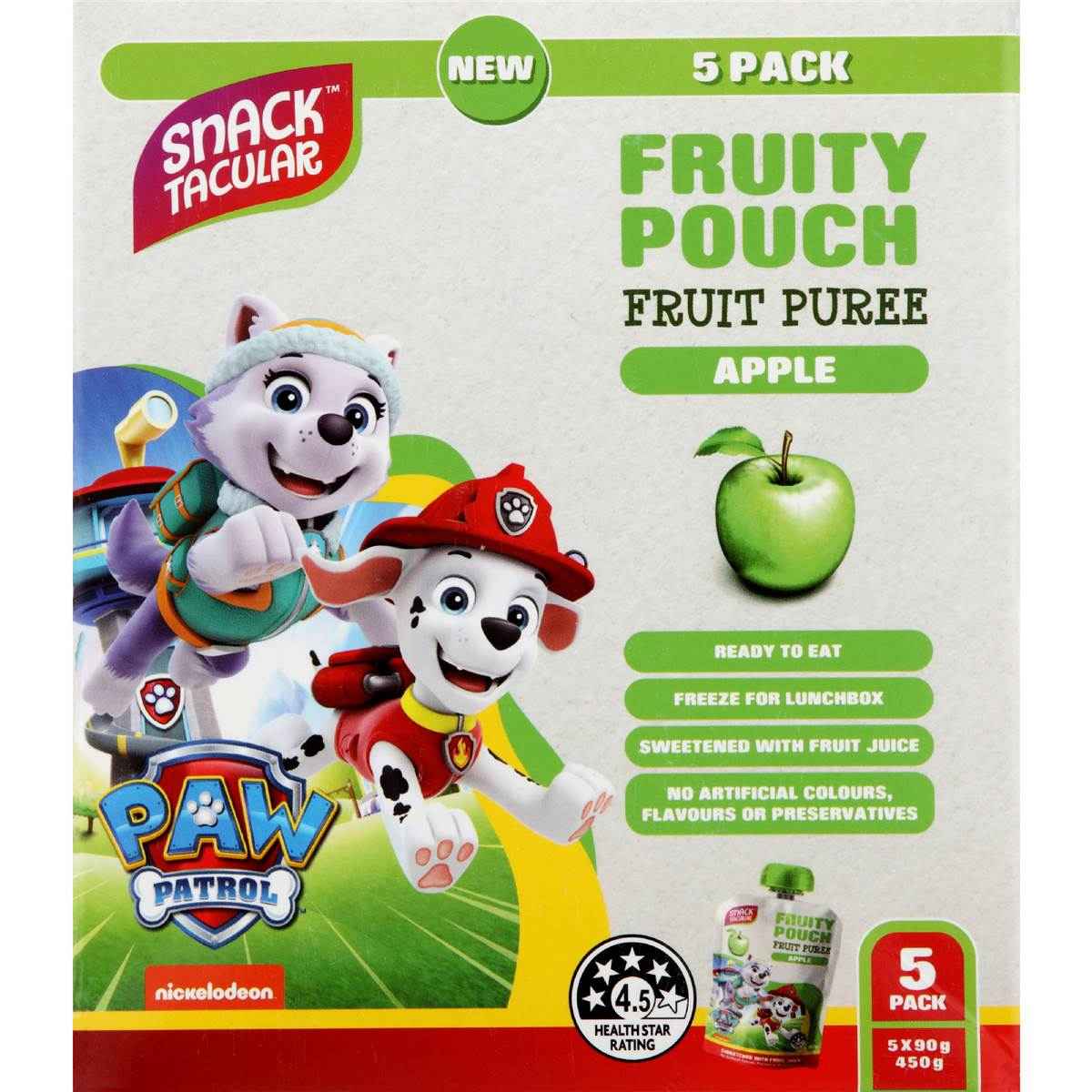 Snacktacular Fruity Pouch Puree Apple 90g x 5 pack