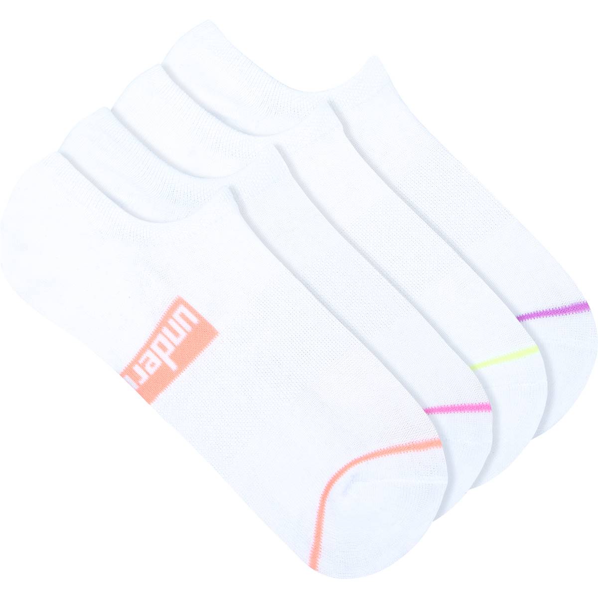 Underworks Ladies Sport No Show Socks Size 5-8 White 4 Pack