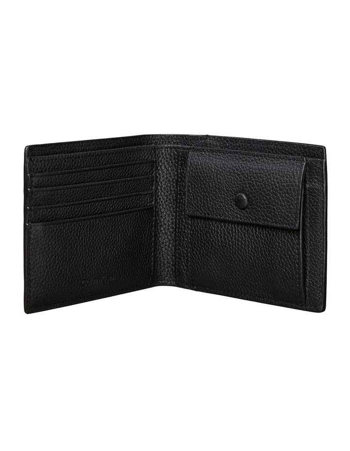 Foil Emboss Ew Bill Fold With Coin Wallet in Black
