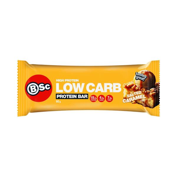 BSC HIGH PROTEIN LOW CARB BAR SALTED CARAMEL 60G