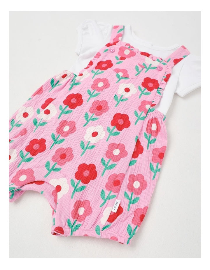 Floral Crinkle Set in Blush