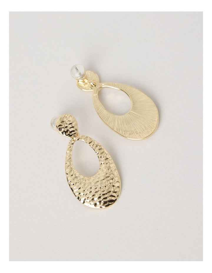 Textured Drop Earring in Gold