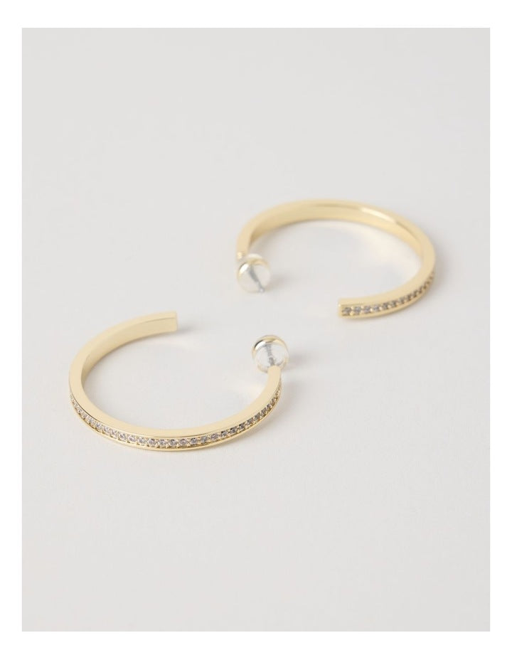 Diamante Open Hoop in Gold
