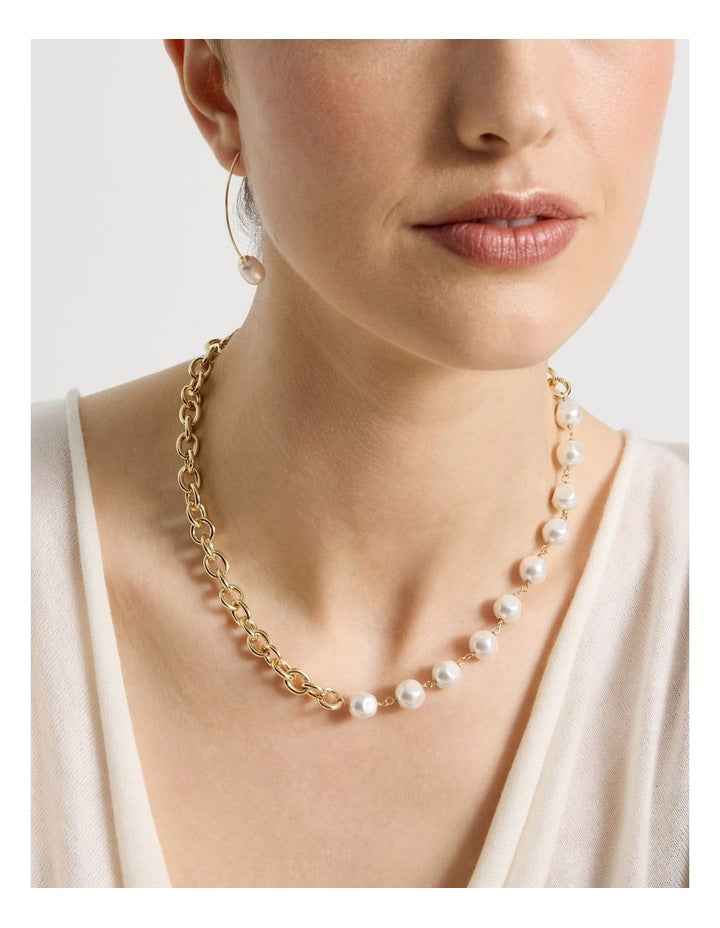 Gold Chain and Pearl Necklace